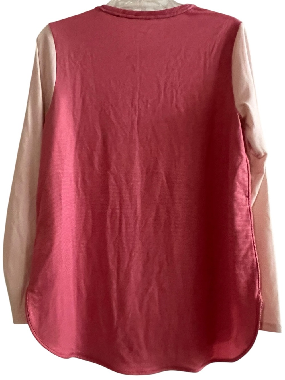 Lands' End Women's Long Sleeve Tee Pink Colorblock Small - Picture 2 of 4